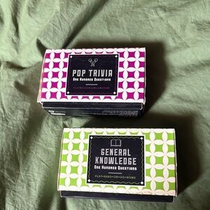 Pop Trivia & General Knowledge Card Game Set - Pink & Green Boxes